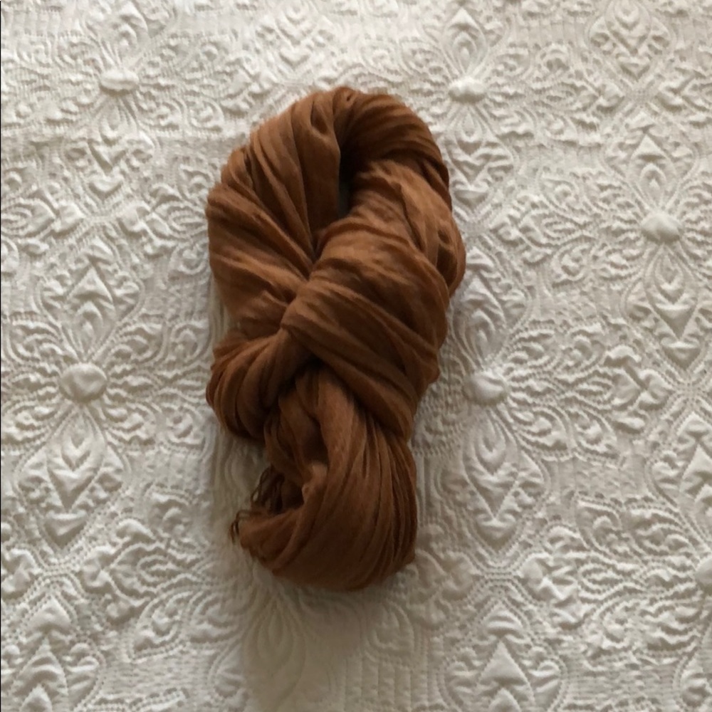 Long scarf, biscuit color, soft worn w great care